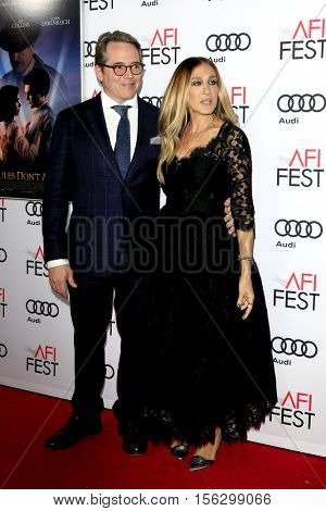 LOS ANGELES - NOV 10:  Matthew Broderick, Sarah Jessica Parker at the AFI FEST 2016 - Opening Night - Premiere Of 'Rules Don't Apply' at TCL Chinese Theater on November 10, 2016 in Los Angeles, CA