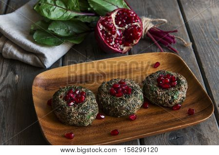 pkhali vegetable dish with walnuts and pomegranate Georgian cuisine