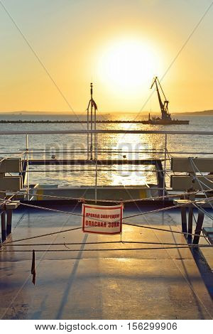 The View Of The Sunset From The Ferry To The Crimea And The Plat