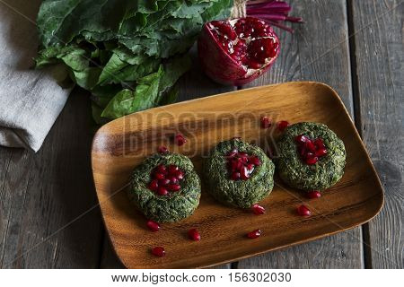 pkhali vegetable dish with walnuts and pomegranate Georgian cuisine