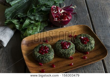 pkhali vegetable dish with walnuts and pomegranate Georgian cuisine