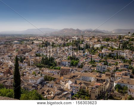 A view of the historic city of Granada Spain