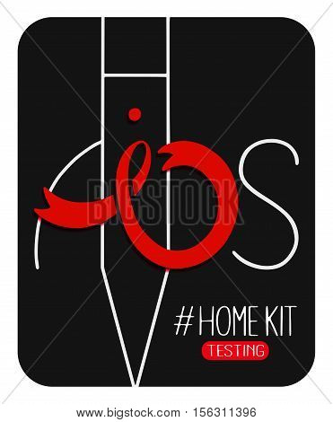 World AIDS day 1 December poster. Awareness red ribbon. Isolated vector banner. HIV test symbol.'Home Kit Testing'