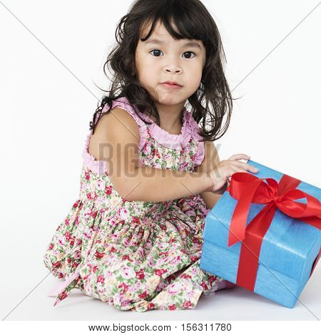 Girl Cheerful Studio Portrait Concept