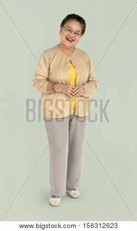 Senior Adult Woman Smiling Happiness Portrait Concept