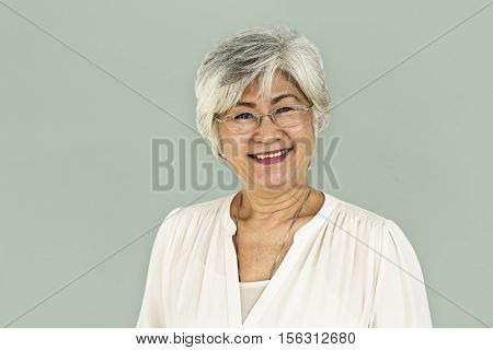 Woman Cheerful Studio Portrait Concept
