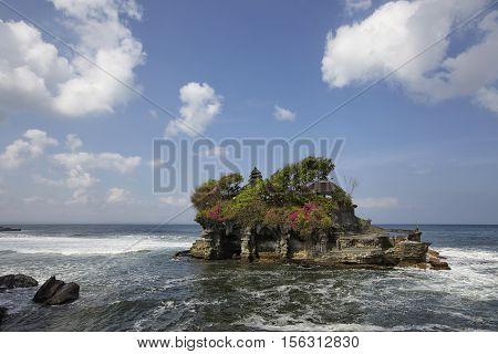 The Tanah Lot Temple the most important indu temple of Bali Indonesia.
