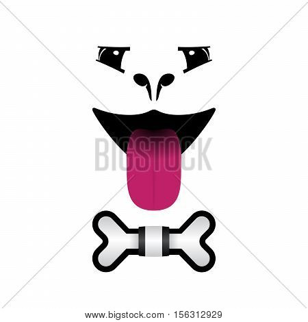 Vector logo of a dog with food shaped on white background for your design works regarding to pet shops vet's clinics security firms etc.