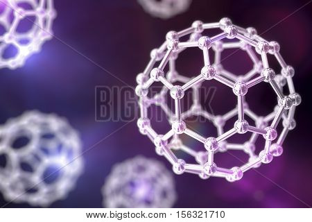 3D illustration of nanoparticles on colorful background