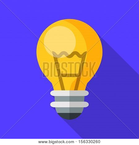 Colorful  electric light bulb icon in modern flat style with long shadow. Vector illustration