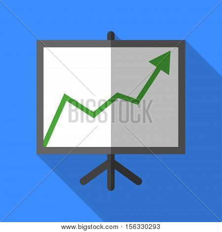 Colorful chart board icon in modern flat style with long shadow. Vector illustration