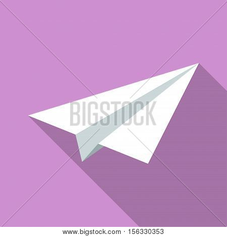 Colorful paper plane icon in modern flat style with long shadow. Vector illustration