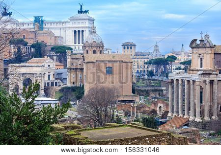 Roman Forum In Rome, Italy.
