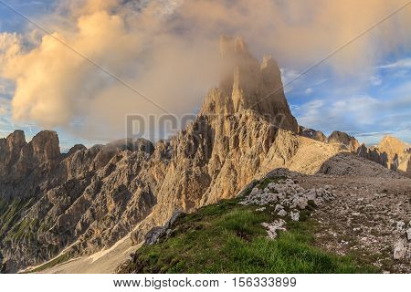 Vajolet towers in Dolomites Val di Fassa Italy