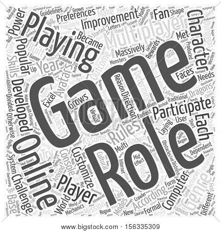 Role Playing Games And The Fan Base Grows word cloud concept