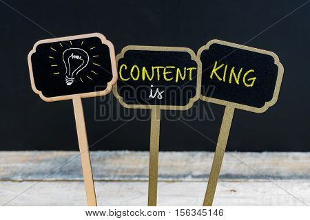 Concept Message Content Is King And Light Bulb As Symbol For Idea