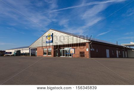 BURG / GERMANY - NOVEMBER 13 2016: Branch from NP supermarket chain. Niedrig-Preis market is a food discounter with the dissemination area in northern Germany.