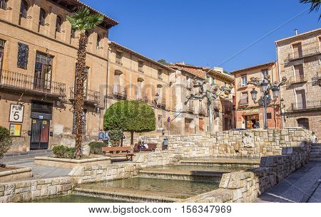 Central square in historical city Daroca Spain