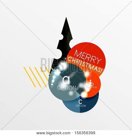 Christmas and New Year sale sticker templates, vector illustration