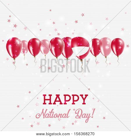 Greenland Independence Day Sparkling Patriotic Poster. Happy Independence Day Card With Greenland Fl