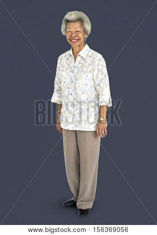 Senior Adult Woman Smiling Happiness Portrait Concept