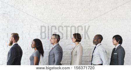 Business People Line up Waiting Standing Concept