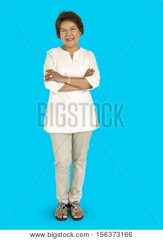 Senior Adult Woman Smiling Happiness Portrait Concept
