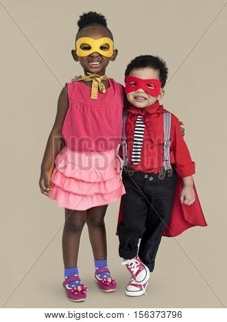 Boy And Girl Superheroes Concept