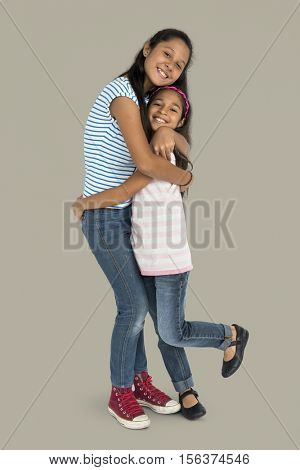 Sister Children Enjoyment Kid Support Concept