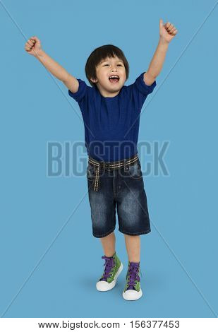 Boy Cheerful Studio Portrait Concept