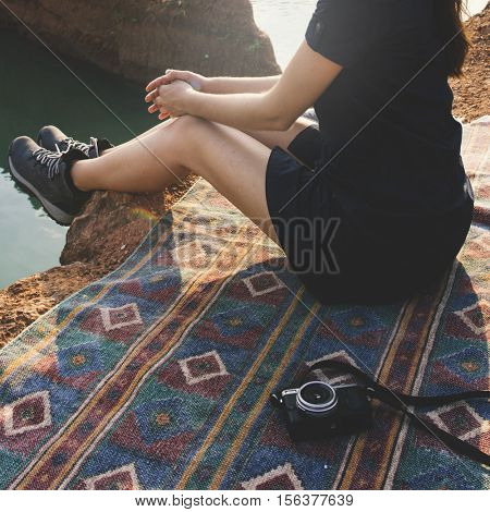 Woman Travel Backpacker Adventure Concept