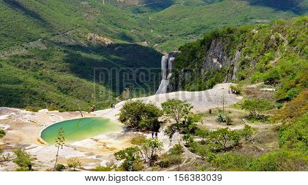 Hierve el Aqua is a famous attraction in Oaxaca Mexico