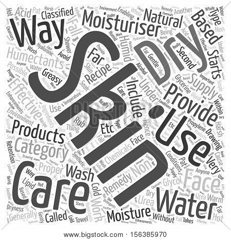 The Recipe For Dry Skin Care word cloud concept