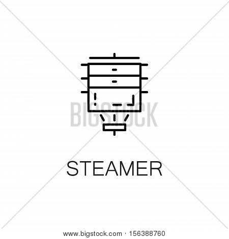 Steamer flat icon. Single high quality outline symbol of kitchen equipment for web design or mobile app. Thin line signs of steamer for design logo, visit card, etc. Outline pictogram of steamer