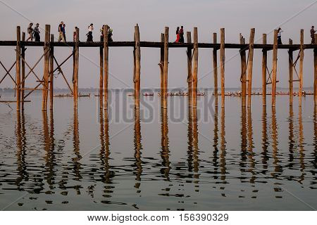 Ubein Bridge In Mandalay, Myanmar