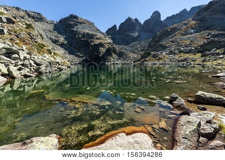 Amazing landscape of The Scary lake and Kupens peaks, Rila Mountain, Bulgaria
