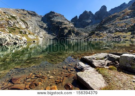 Amazing view of The Scary lake and Kupens peaks, Rila Mountain, Bulgaria