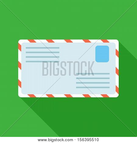 Colorful letter mail icon in modern flat style with long shadow. Vector illustration