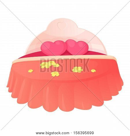 Double bed icon. Cartoon illustration of double bed vector icon for web
