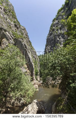 Rocks and river in Gorge of Erma River, Bulgaria