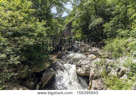 Amazing Landscape with Green forest around Erma River Gorge, Bulgaria