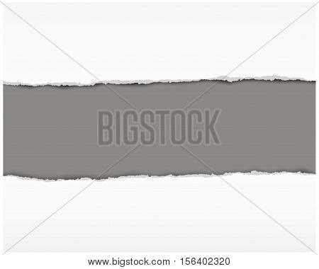 Torn Paper Pieces On Grey