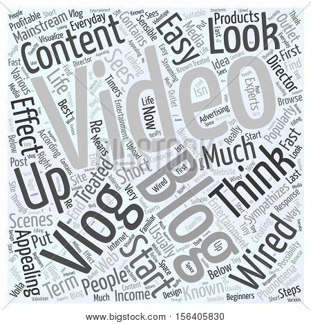 video blogging text background word cloud concept