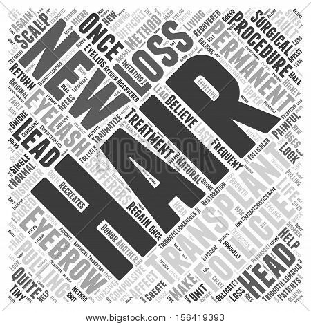 What is Trichotillomania word cloud concept text background