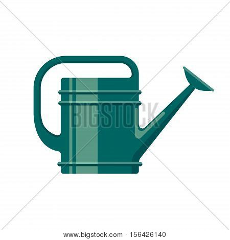 Gardening tool flat icon watering can isolated on white background. Farming equipment - vector stock