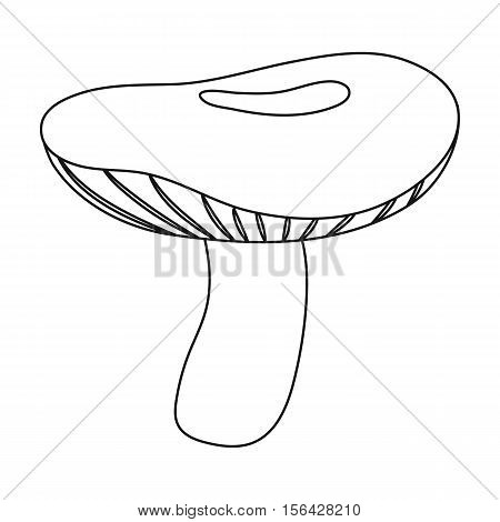 Russula icon in outline style isolated on white background. Mushroom symbol vector illustration.
