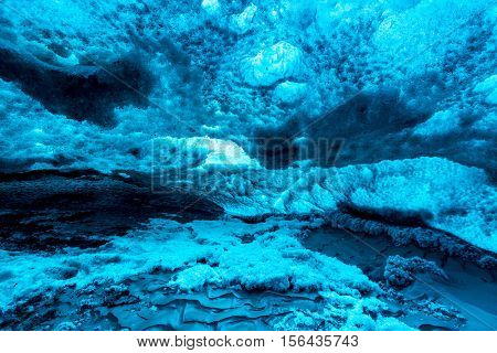Ice Cave Iceland at Vatnajokull Glacier Jokulsarlon Nationa Park
