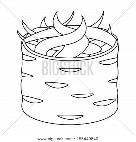 Gunkan maki icon in outline style isolated on white background. Sushi symbol vector illustration.