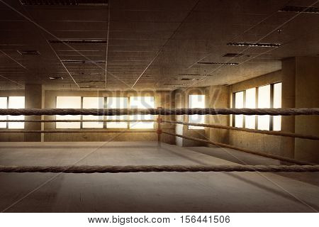 Empty Ring Boxing Arena For Training