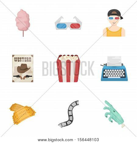 Films and cinema set icons in cartoon style. Big collection of films and cinema vector symbol stock
